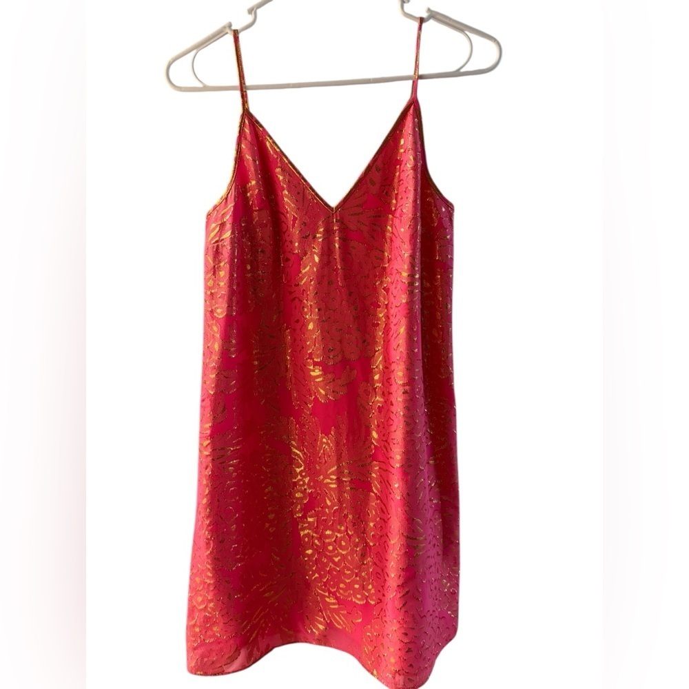 Lilly Pulitzer Lela silk dress adjustable straps GORGEOUS Coral Reef XXL
